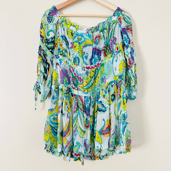 Anthropologie Maeve Frankie Off The Shoulder Blouse Small Peasant Floral Preppy - Picture 8 of 10
